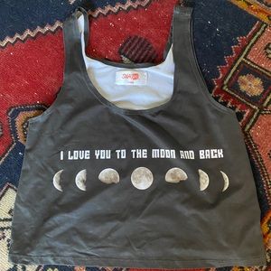 Graphic crop top - I love you to the moon and back
